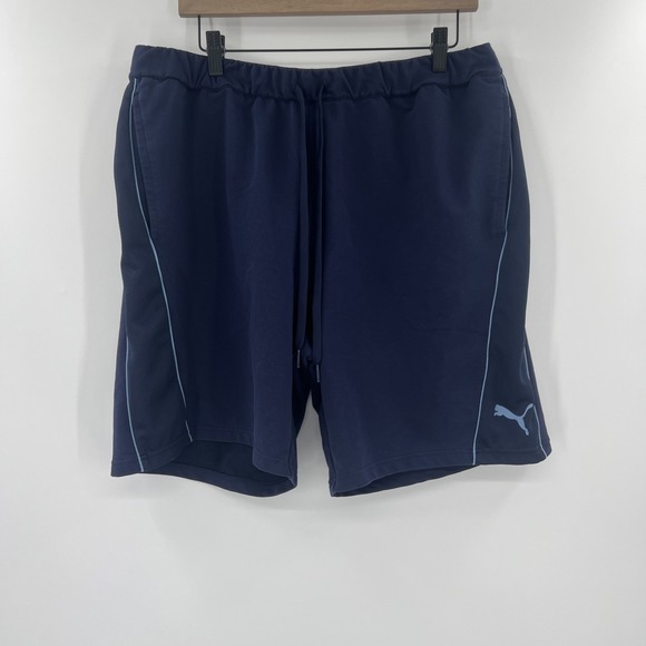 Puma Men's Navy‎ Blue Drawstring Athletic Mesh Panel Short, Blue, Size XL - Picture 7 of 9